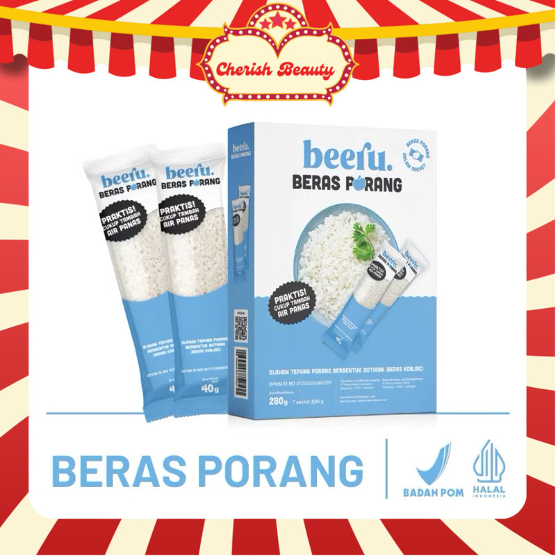 

Beeru - Beras Porang - Box isi 7 saset - Shirataki Konjac Rice Beras Satset