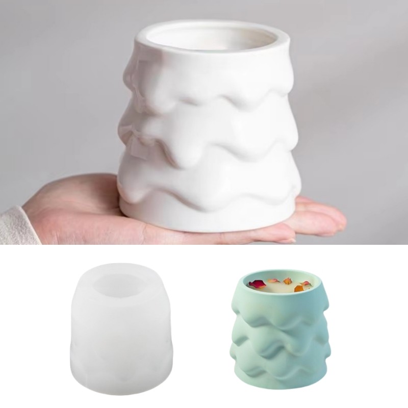 

Christmas Tree Shaped Plaster Pen Holder Silicone Mold DIY Vase Flowerpot Storage Jar Molds Candle Cup Home Decoration Mould