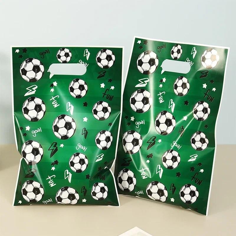 

10/20/50pcs Football Themed Gift Bag Green Birthday Party Favor Bag for Boy Kids Baby Shower Birthday Party Supplies Sport Decor