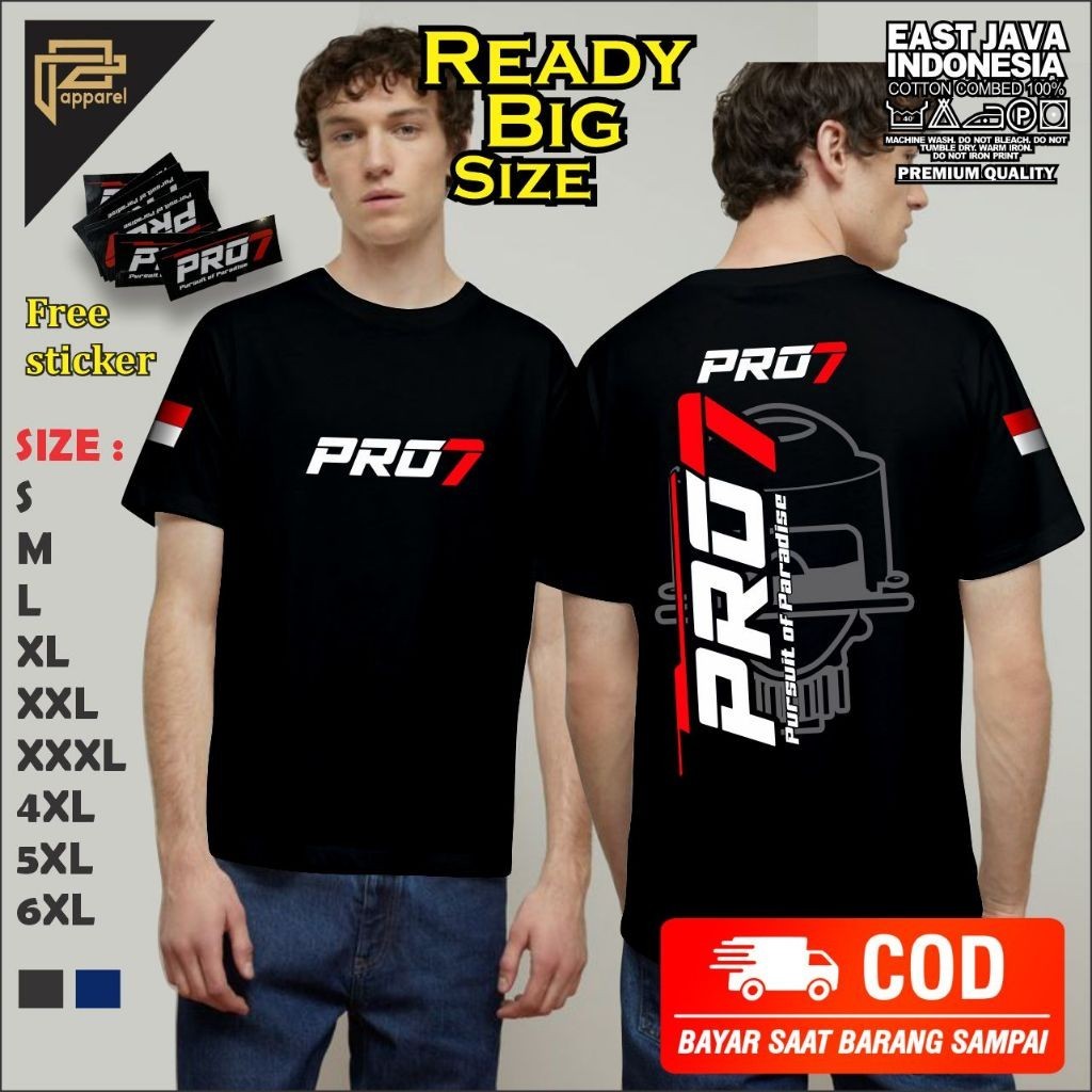 baju kaos PRO 7 Pursuit of Paradise Team Pro 7 Auto Lighting Diesel Party bahan adem
