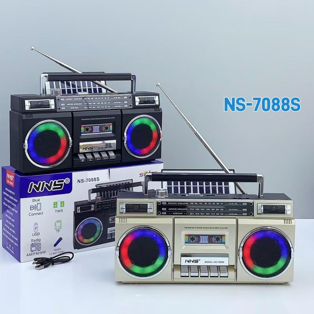 COD PROMO // MURAH // TERLARIS Speaker Retro Bluetooth NNS NS-7088S – Boombox Radio AM/FM/SW, USB/TF