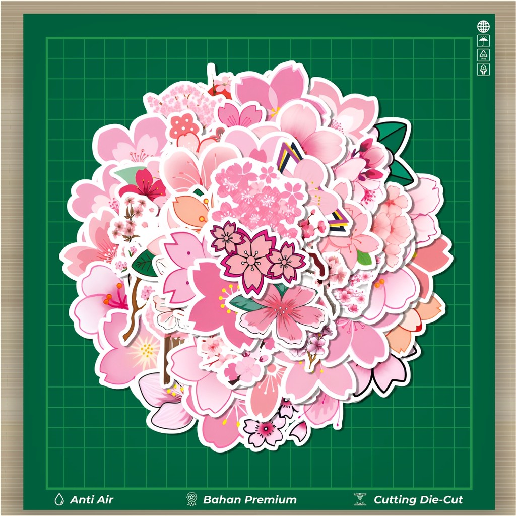 

HOT 50 PCS STIKER Stiker Funny Cherry Sakura [Cherry Sakura yang lucu] Stiker Fashion Cars Decal Dingin Kartu Album Custom Vinyl Anti Air- Sticker Aesthetic Buku Journal Koper Casing HP Tablet Laptop Helm Motor Botol Minum