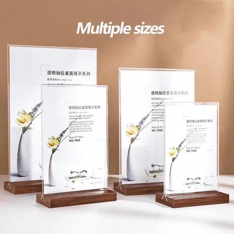 

A4/A5 Clipboard Solid Wood Menu Board Acrylic Double Display Board Coffee Price List MenuTable Card Poster Photo Picture Frame