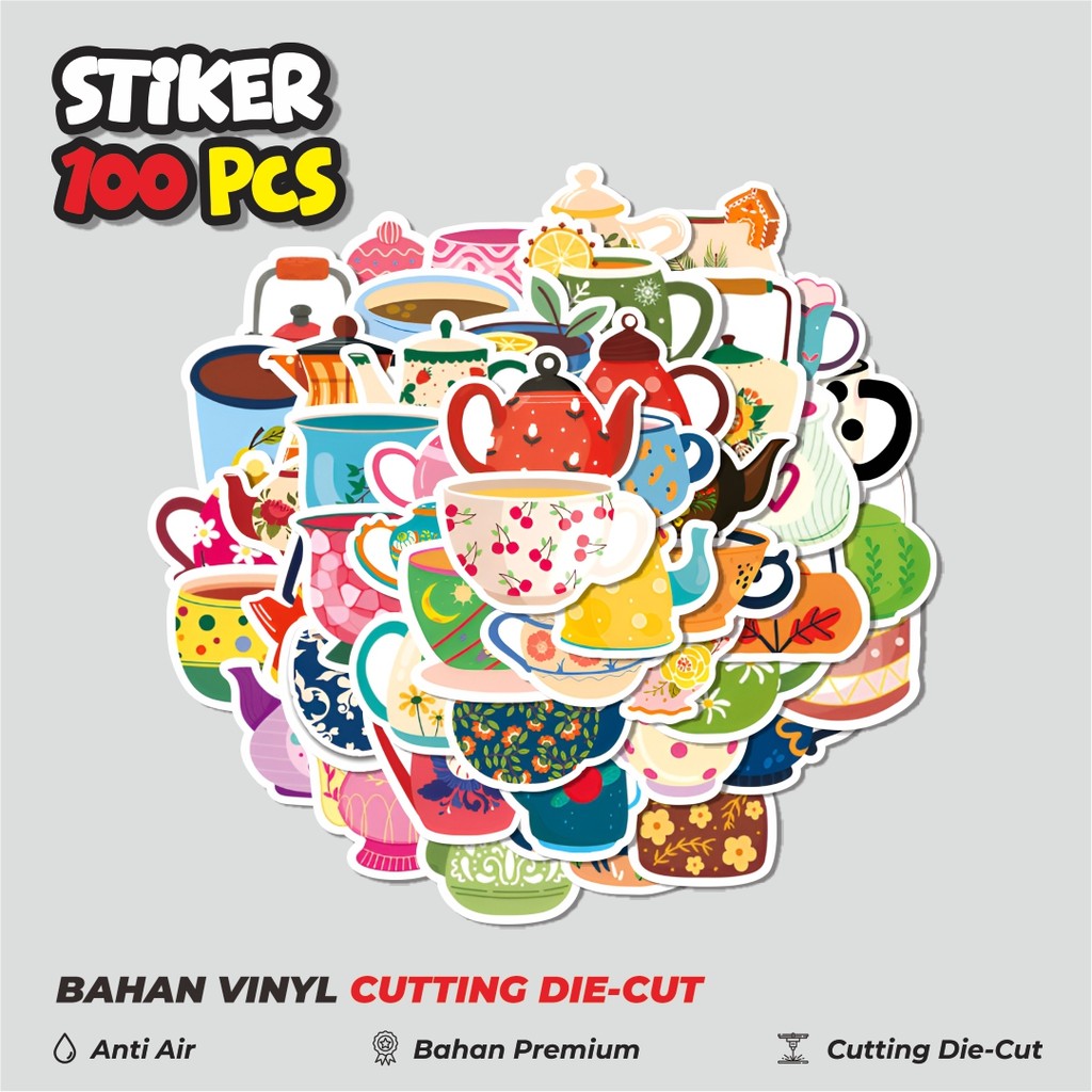 

Terbaru! 50 pcs Stiker Teapot [Teko] Dekorasi Lucu Kreatif untuk Notebook, Skateboard, HP