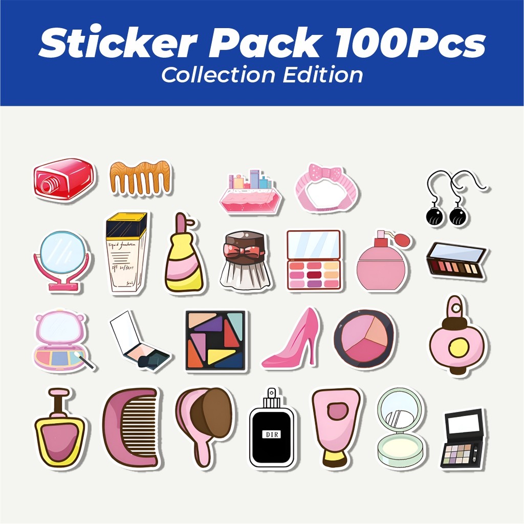

Hot Stiker Make Up Series Lucu Anti Air Stikers Berperekat Waterproof Sticker Decal Buat Motor Helm Buku Journal Koper Casing HP Laptop Botol Minum