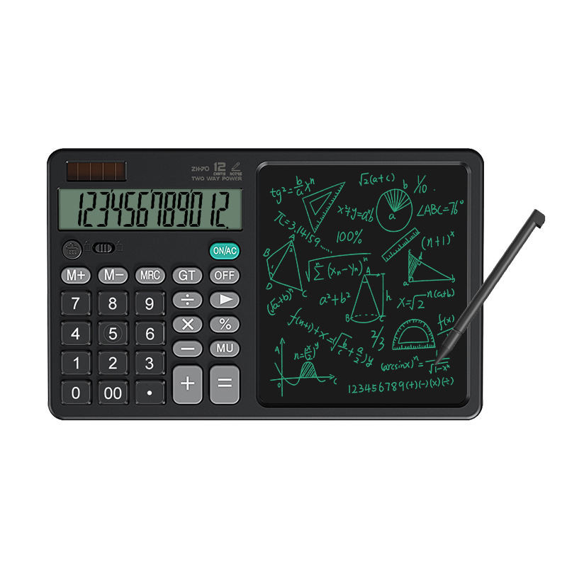 

Desktop Desk Calculator with Notepad Writing Tablet Solar & Battery Powered for Office School Home use ，Solar & Battery Powered
