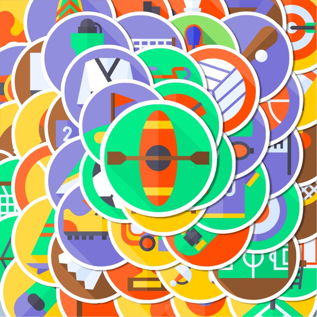 

100PCS Lucu Stiker Sport Icon Pack [Paket Ikon Olahraga] Stiker Aesthetic Stiker Anti Air Stikers Berperekat Waterproof sticker decal buat Motor Helm Buku Journal Koper Casing HP Laptop Botol Minum Hadiah anak