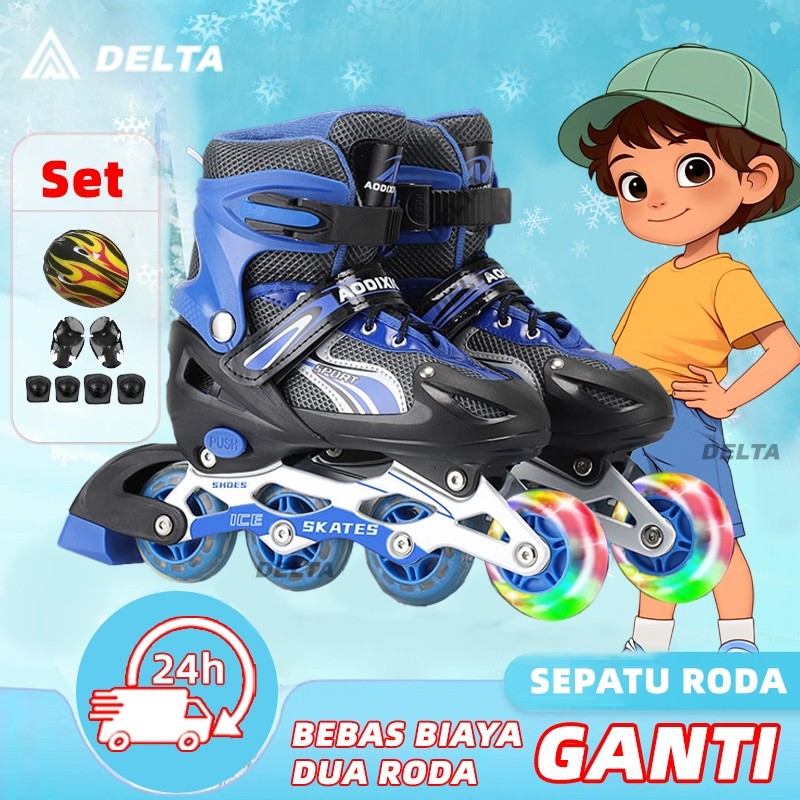【DELTA】powerslide sepatu roda anak laki laki roda 4 sepatu roda anak sepatu ada rodanya 2 roda
