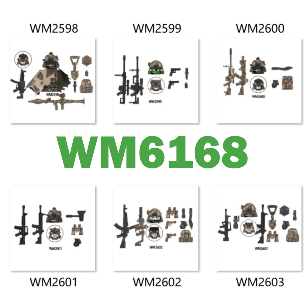 WM6168 Soldier Building Blocks - Mini Action Figures Educational Toy Set for Kids, Christmas Gift
