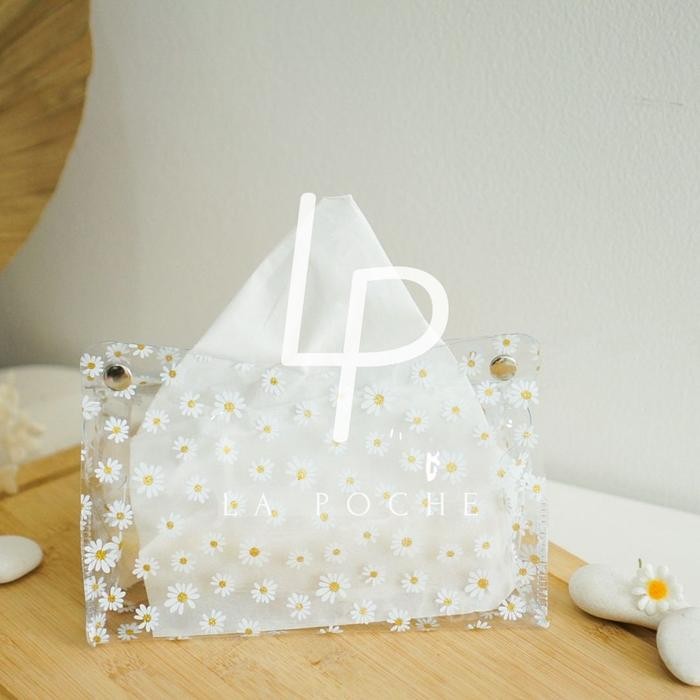 NEW TULIP Tissue Pouch Transparant / Tempat Tisu Transparan / Kotak Tisu Bening / Wadah Tissue Aesth