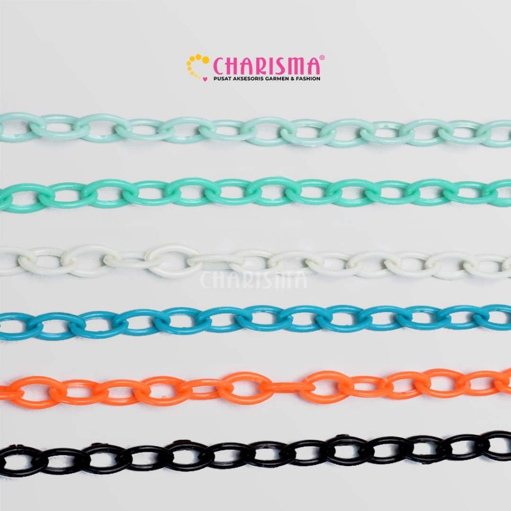 Charisma Mote Rantai Plastik Marmer 002 - Rantai Marmer Aksesories / Rantai Kalung Meteran DIY / Har