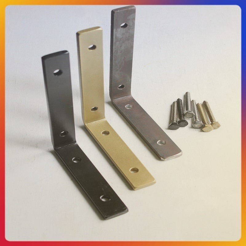 bracket besi siku L rak tempel dinding / besi penyangga rak pangkon dinding