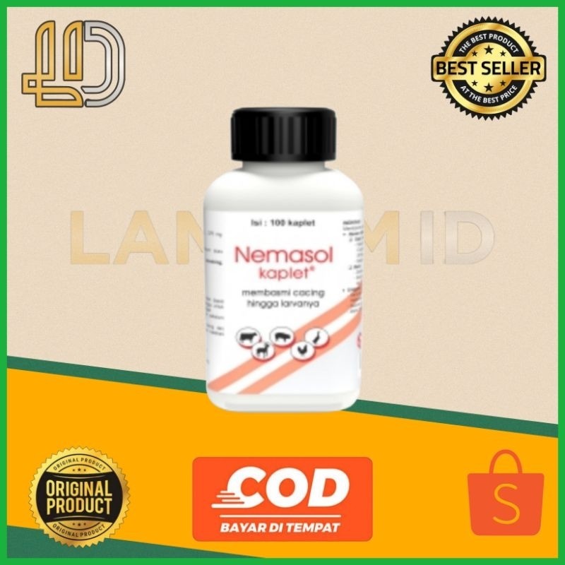 1 BOTOL NEMASOL 100 BUTIR OBAT CACING AYAM SAPI HEWAN LAINNYA BY MEDION Lampam ID