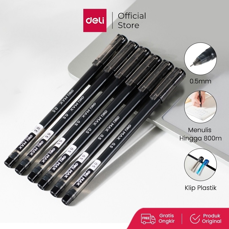 

Deli Gel Pen / Pulpen Gel 0.5mm Tinta Dapat Menulis 800 Meter EG62 1 pcs
