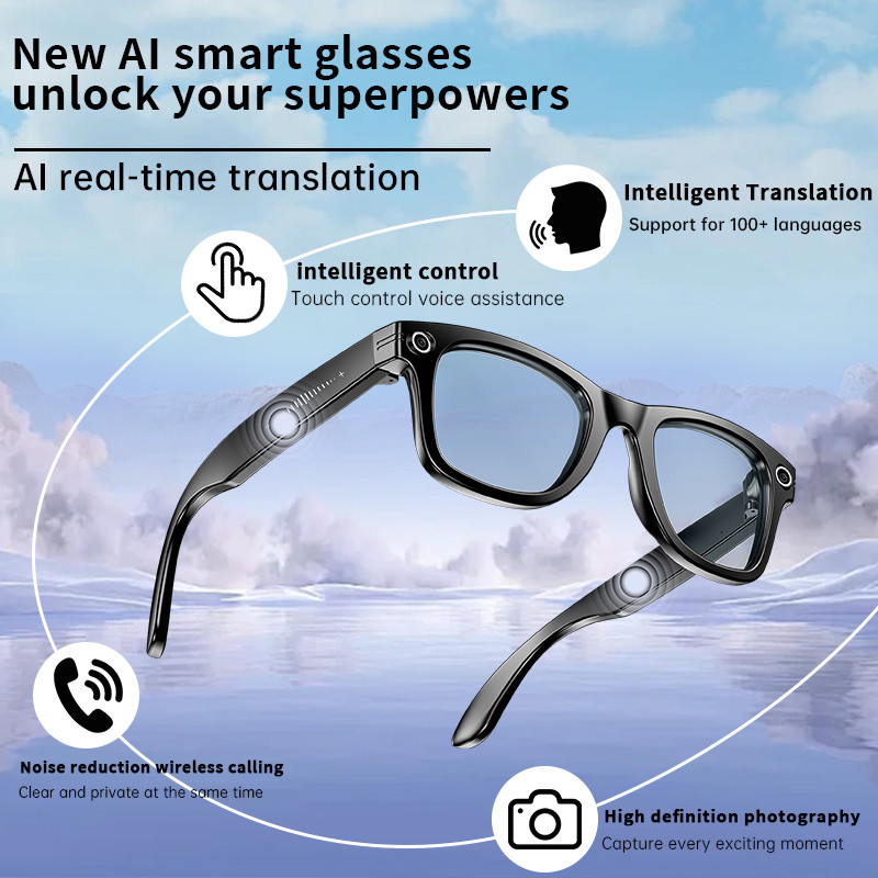 LIGE New Camera Smart Glasses with Photochromic Lenses Photography Video ChatGPT AI Interactive Tran