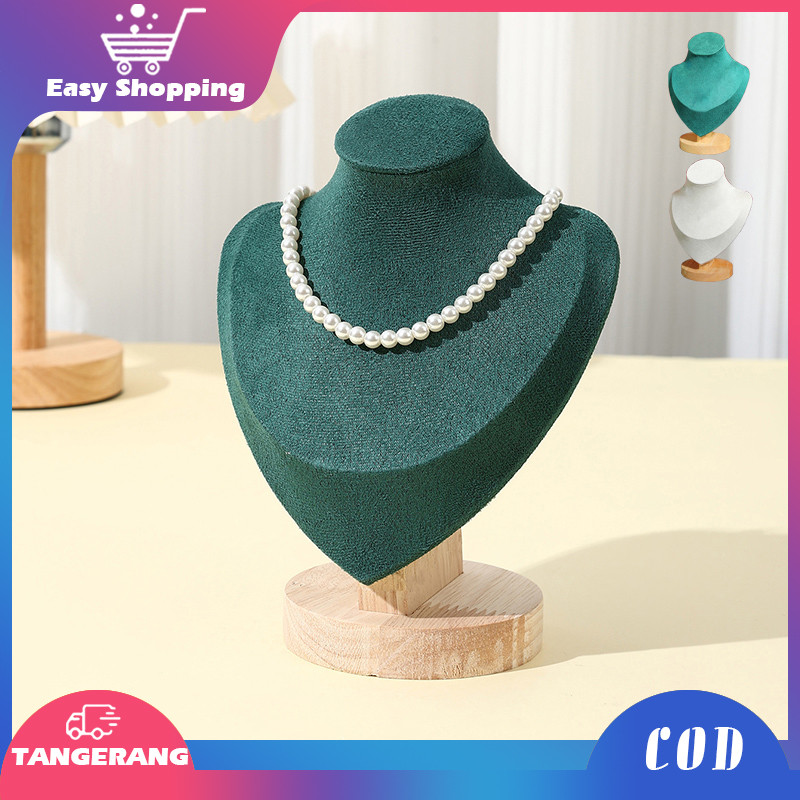 NEW PRODUK Display Kalung Aesthetic Manekin Rak Display Tempat Perhiasan Kayu Stand Kalung Manekin L