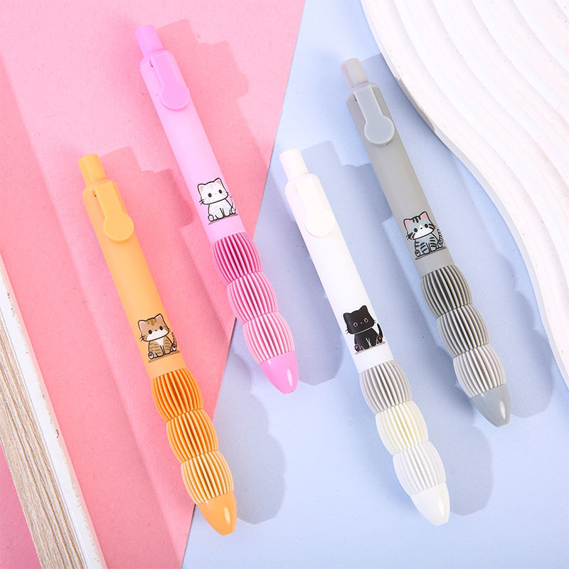 

PULPEN GEL 1 SET ISI 4 PCS / PULPEN MEKANIK CUTE ISI 4 PCS TINTA HITAM SUPER FLUFFY GENDUT KAWAII