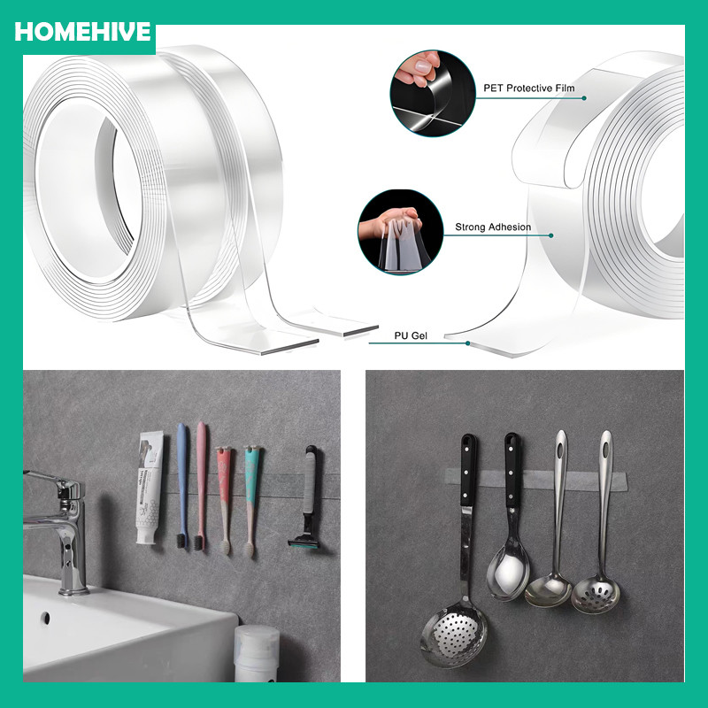 Double Tape Nano Isolasi Bening / Double Tape Nano 1m/3m/5m / Double Tape Bening Premium Nano