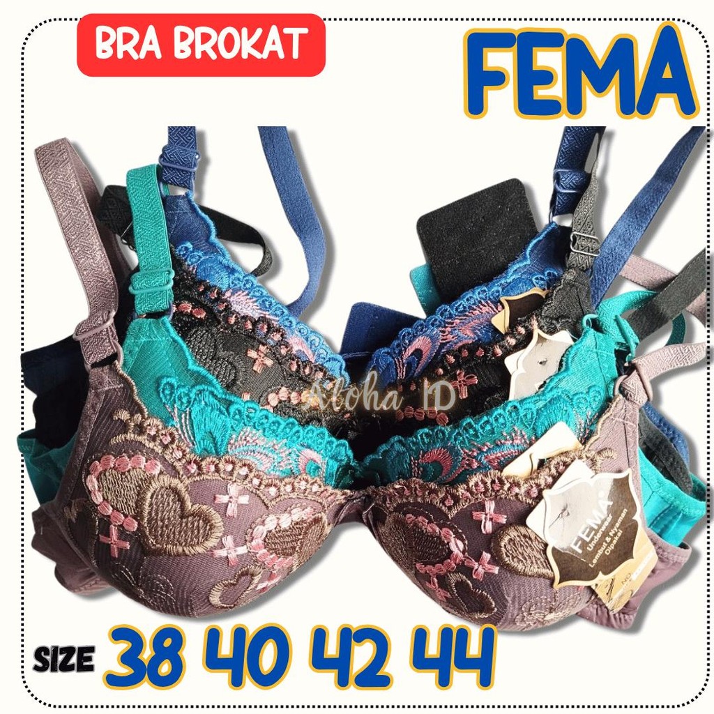 BH BROKAT RENDA TANPA KAWAT FEMA – BRA WANITA BUSA TIPIS UKURAN38 40 42 44