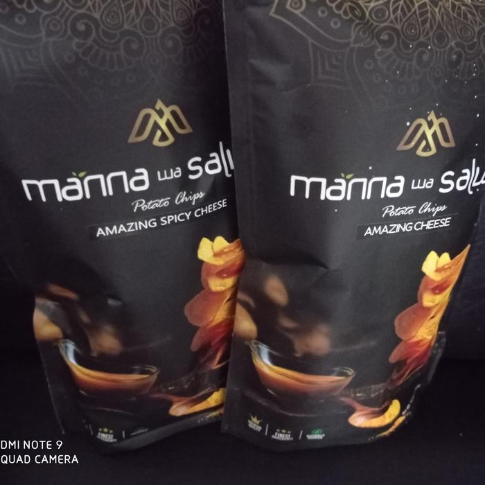 

keripik kentang manna wa salwa | potato chips premium | refill 350gr - cheese spicy, familypack300gr