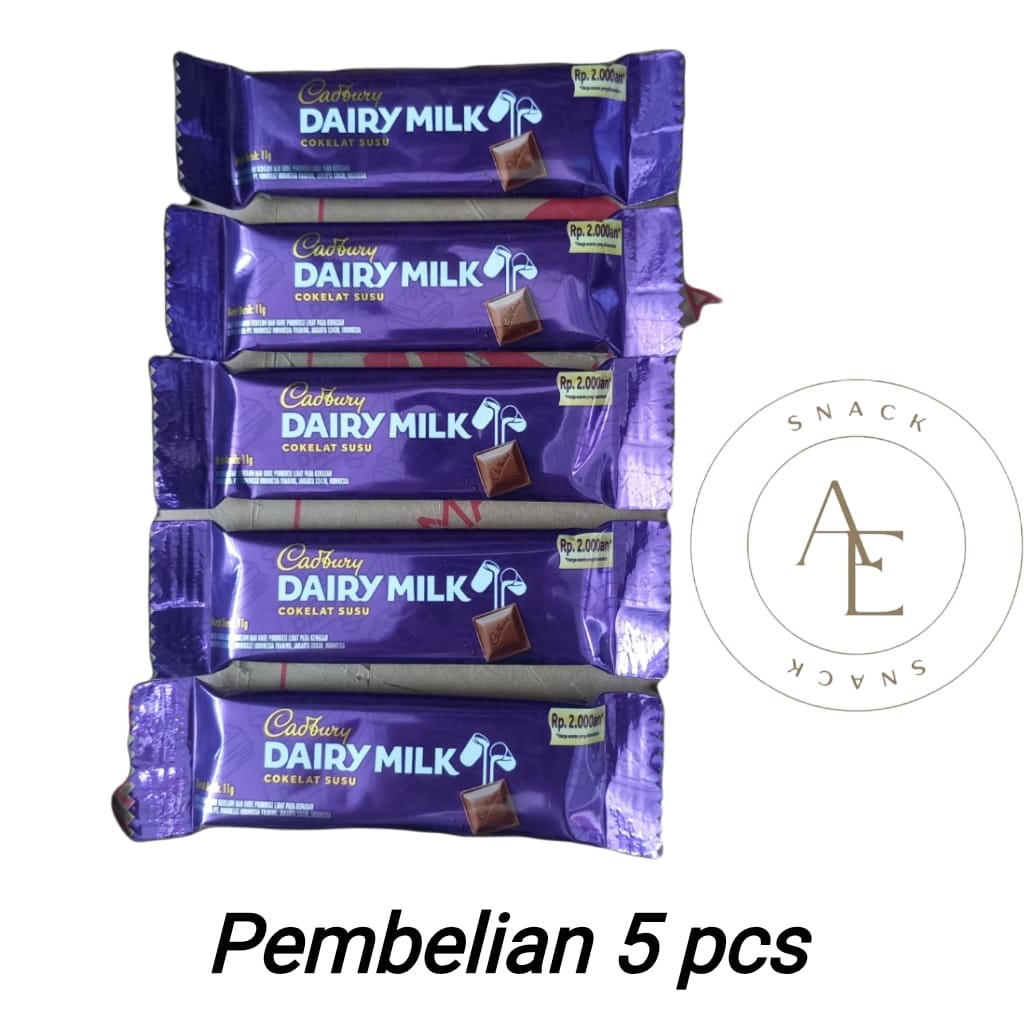 

Cadbury Dairy Milk Cokelat Susu kemasan 11 gram