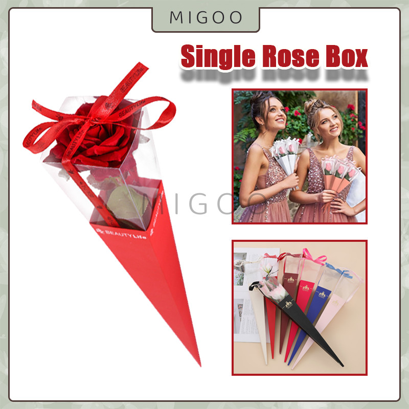

Single Rose Box Wrapping Mawar 10PCS / Box Bunga Satuan