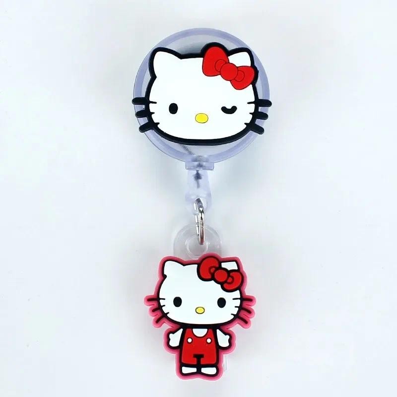 

Sanrio Hello Kitty Retractable Clip Anime Pompompurin Easy Pull Buckle ID Badge Reel Clip Doctor Chain Clips Credential Holder