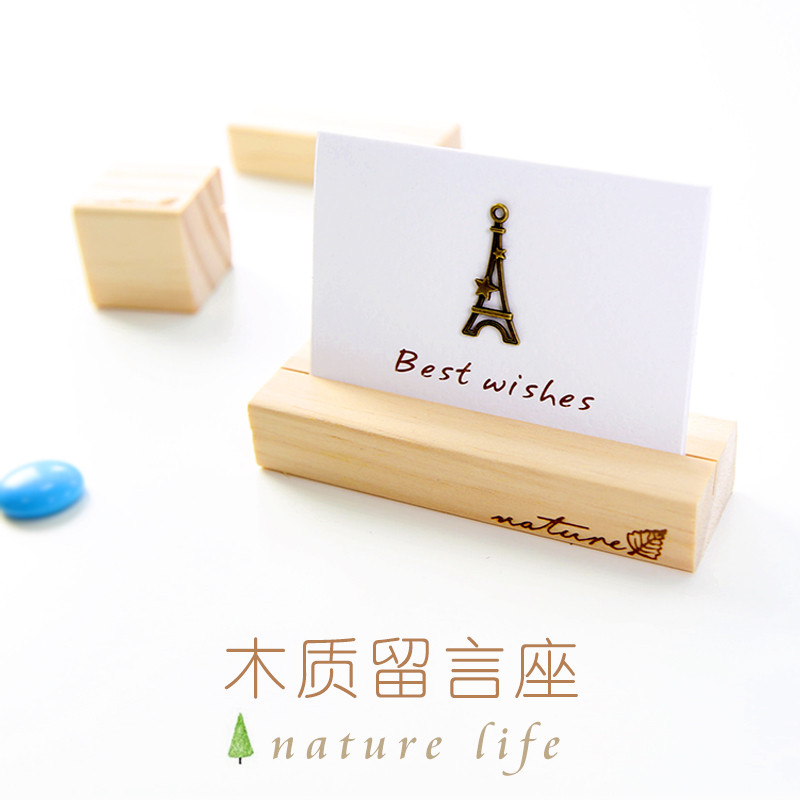 

2 pcs/lot Creative vintage wooden Clip Holder Scratch Pad message postcards photos business card note clip display stand bracket