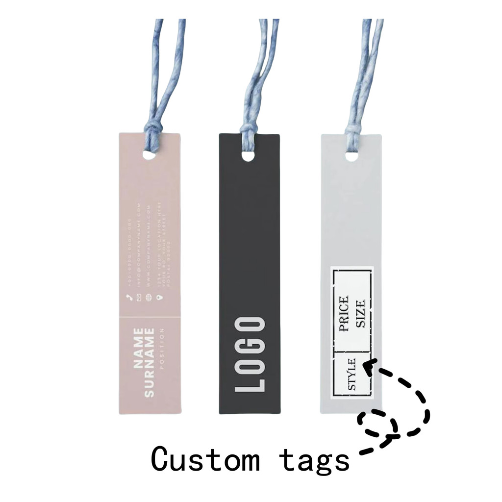 

100PCS Waterproof Clothing Labels 2.5x8cm Custom Garment Tags Wash Care Brand Logo Iron-On Hangtags