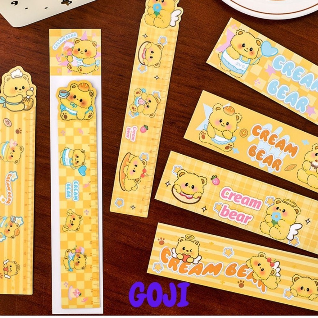 

GOJI Ruler Anak Lucu Cream Bear 15cm | Penggaris Fleksibel Tidak Tajam MO