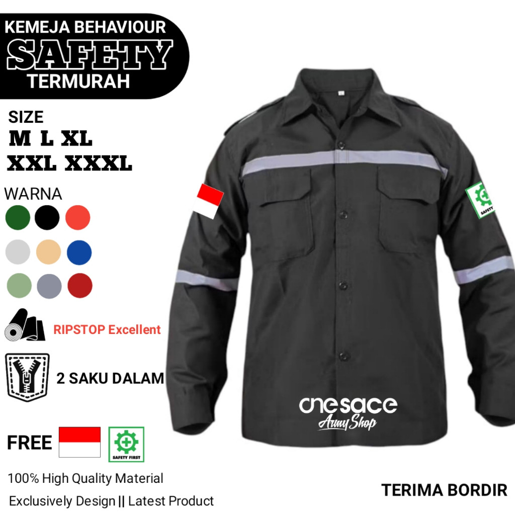 Katelpak Wearpack Safety / Atasan Safety / Kemeja Safety / Seragam Proyek Wearpack Kerja Lengan Panj