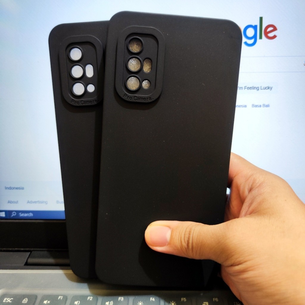 Softcase Pro Camera Vivo V19, Vivo V25, Vivo V27 Silikon Casing TPU Macaron Hitam