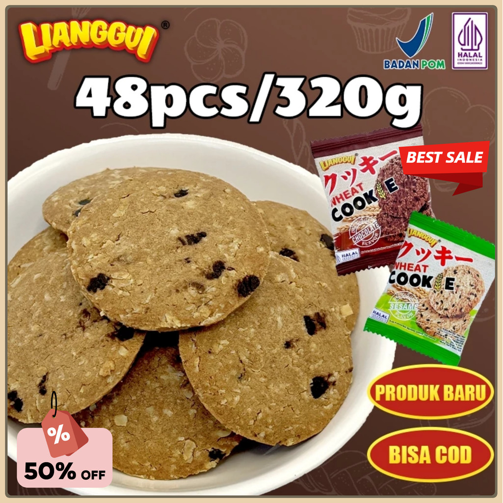 

[Jaminan kualitas] LIANGGUI HALAL Biskuit Oat Cokelat Kacang dengan Chia Seed Wijen Hitam Cemilan Sehat untuk Diet Energi