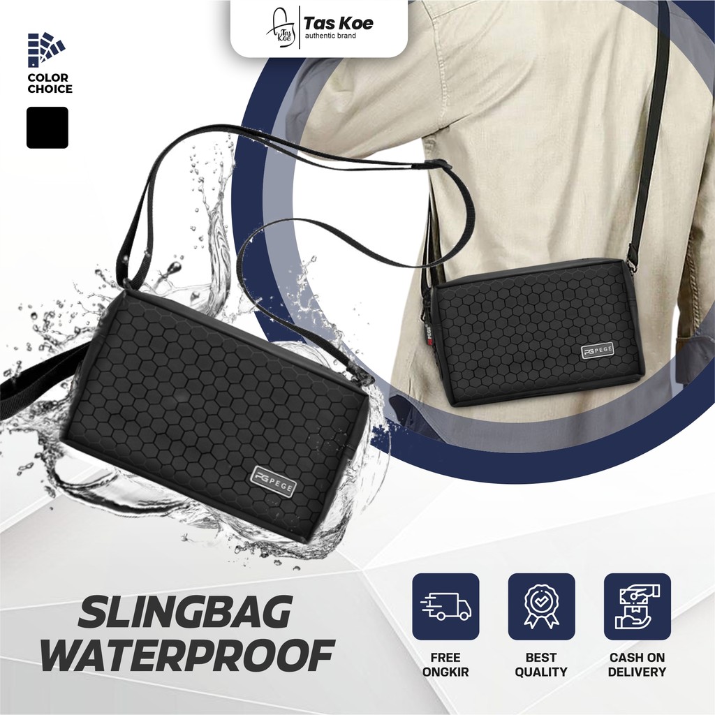 Tas Sling Bag Pria Wanita Waterproof 3in1 PEGE Carrol Tas Slempang Handbag Unisex Antiair - PG 9123