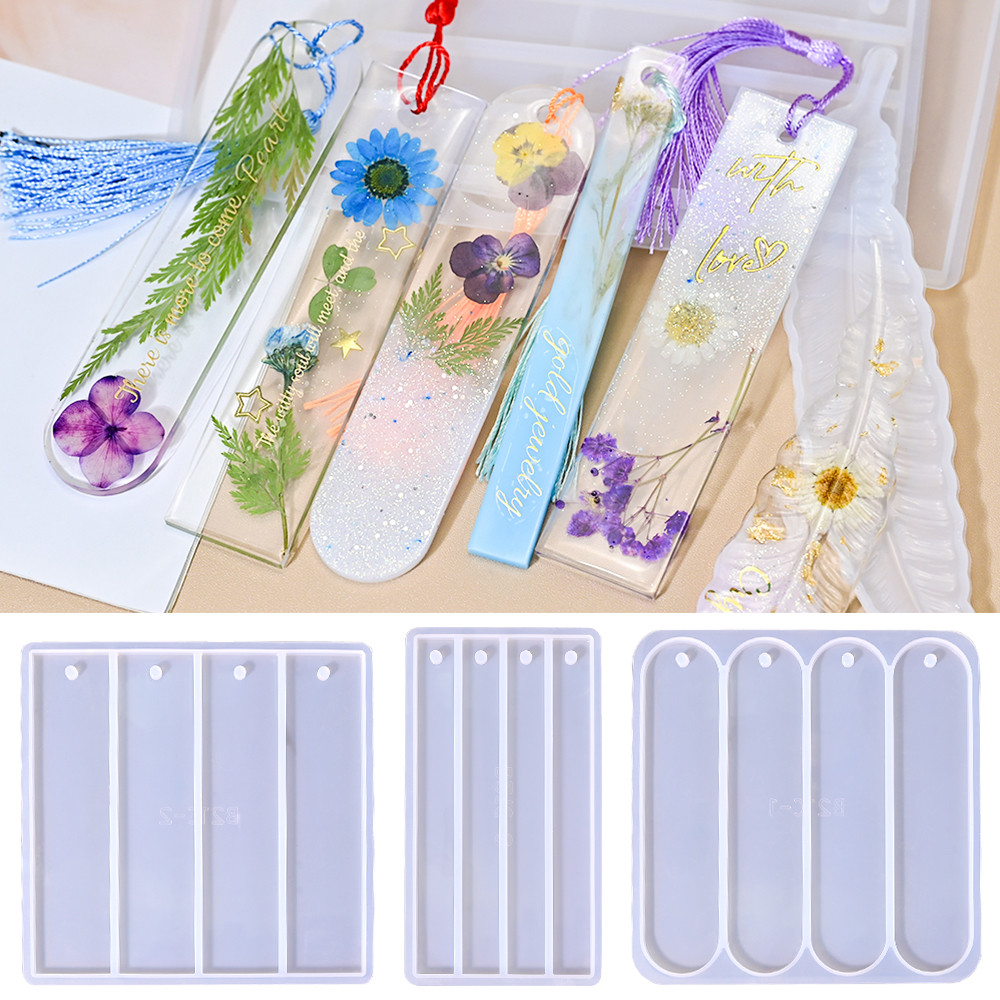 

S0152 Oval Rectangular Feather Stampi Resina Epoxy Bookmark Moldes De Silicona Para Resina for DIY Crafts Bookmark Making