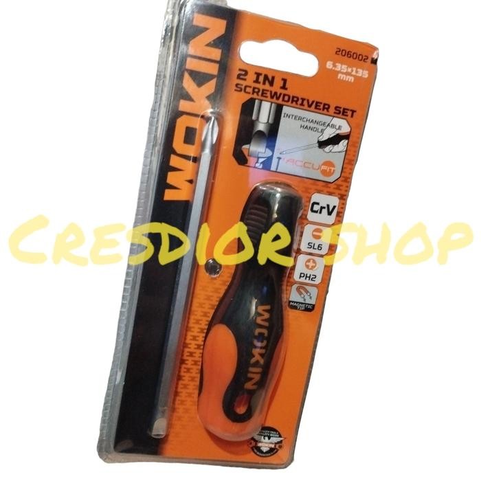 Top Tools obeng bolak balik 2in1 ph2/SL6 screwdriver plus minus anti slip wokin