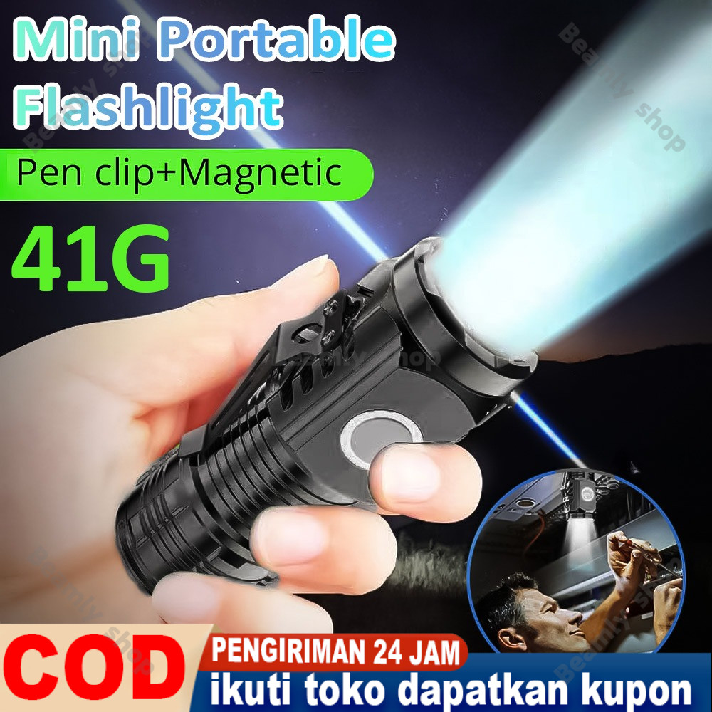 Senter Mini LED 3 Mata / Senter Mini Anti Air Super Terang / Senter Mini Rechargeable COD