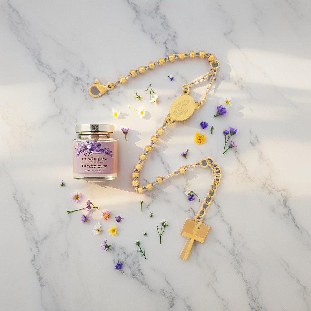 GELANG SALIB STAILESS / GELANG ROSARIO / GELANG ROHANI STAINLESS