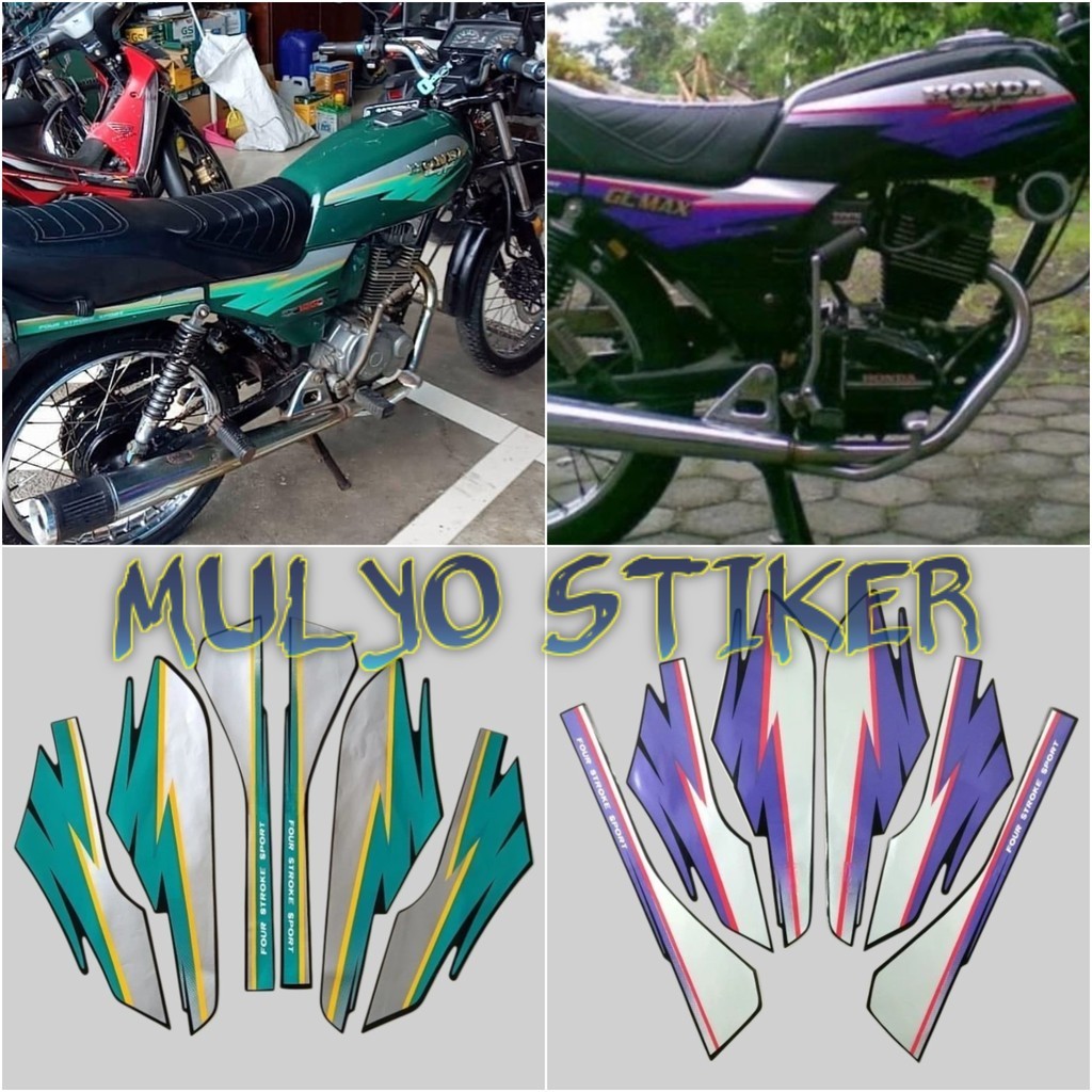 STRIPING STICKER Honda GL Max 1994 1995 Ungu Silver Hijau Silver Fullset