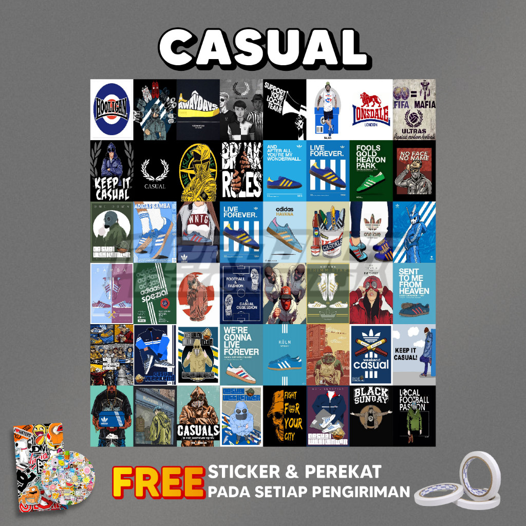 (48 PCS) Poster Dinding Bundle Casual Isi 48 | Poster Dinding | Poster Casual