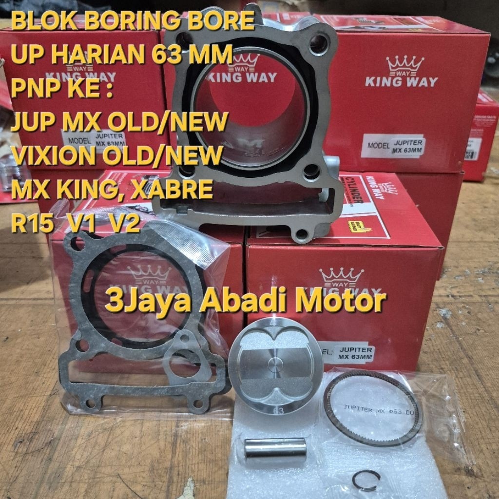 BLOK BORING BORE UP HARIAN 5YP 63 MM JUPITER MX OLD / NEW VIXION OLD / NEW MX KING RI5 V1 V2 XABRE