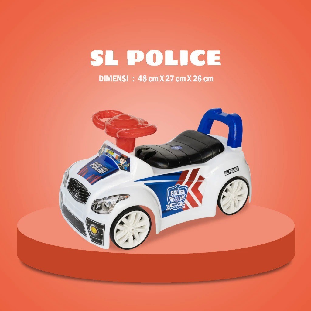 SG Toys SL Police - Mobil Polisi Dorong Ride On