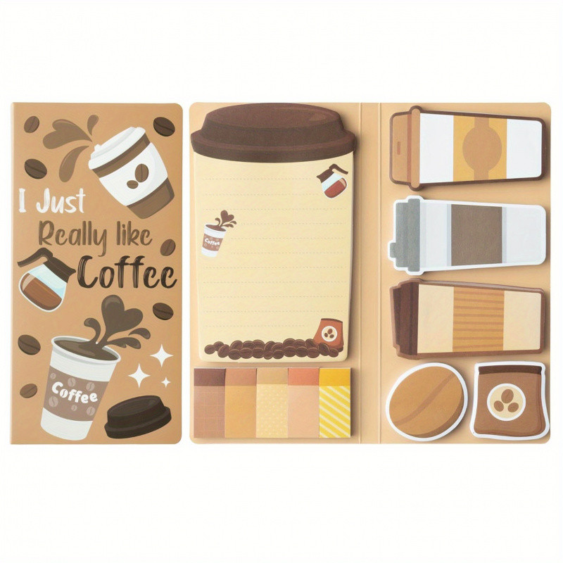 

Coffee Lovers Sticky Notes Set-550Zhang Coffee Self-Adhesive Memo Pad，Coffee Cup Writing Memo Pad Suitable for Colleagues Teache