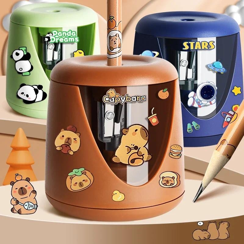 

Cartoon Portable Electric Pencil Sharpener Battery Powered Automatic for School Supplies Office Stationery Kids Durable Creative