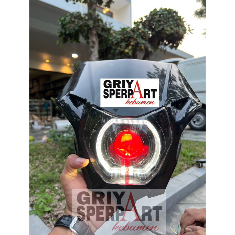 Lampu depan  custome CRF 150 2018 biled billed set batok