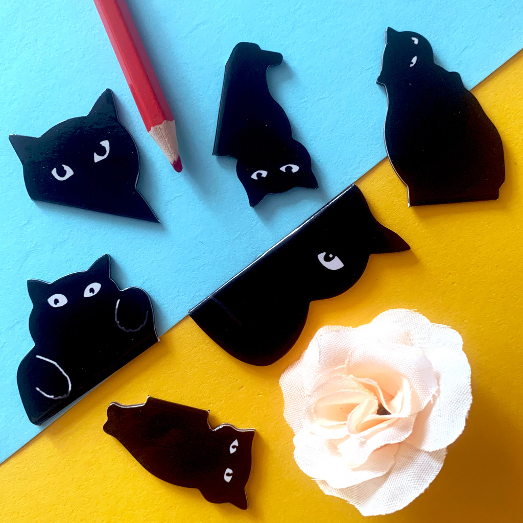 

6/12cs Magnetic Bookmarks For Book Lovers, Black Cat Cute Bookmarks For Cat Lover Gifts,and Students Teachers School Home