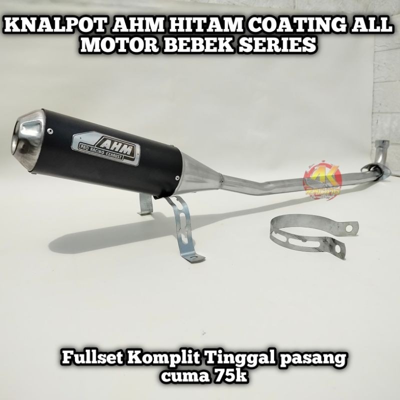 Knalpot Motor Bebek Ahm hitam coating Knalpot Supra Knalpot Jupiter z knalpot racing