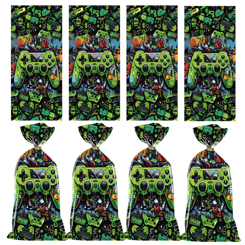 

50pcs Gamepad Theme Candy Bags Happy Birthday Party Candy Gift Bags Portable Packing Bag Game On Party Decoration Baby Shower