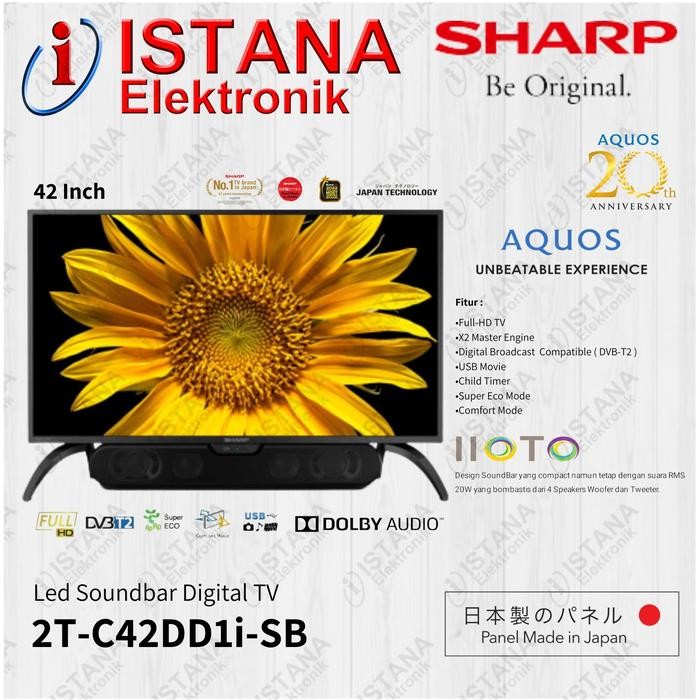 SHARP LED 42 INCH IIOTO SOUNDBAR DIGITAL TV 2T-C42DD1i-SB