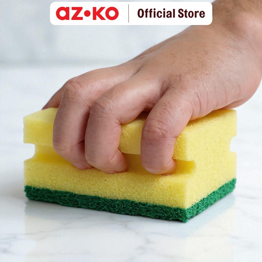 AZKO Proclean Set 4 Pcs Spons Scrubber Busa Penggosok Serbaguna Foam Pengangkat Kotoran Spons Pember
